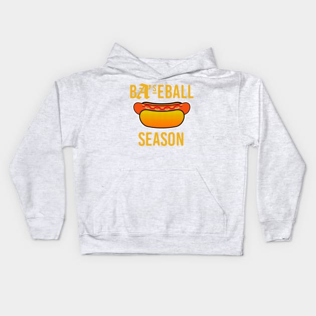 Baseball Season - Hotlink (Gold) Kids Hoodie by mikelcal